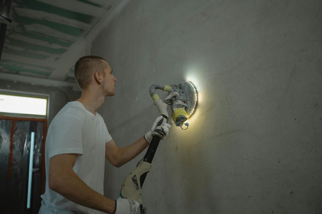 skim coating drywall repair